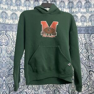 Vintage Miami Hurricane Russell Athletic Hoodie Smoking Ibis Green size XL